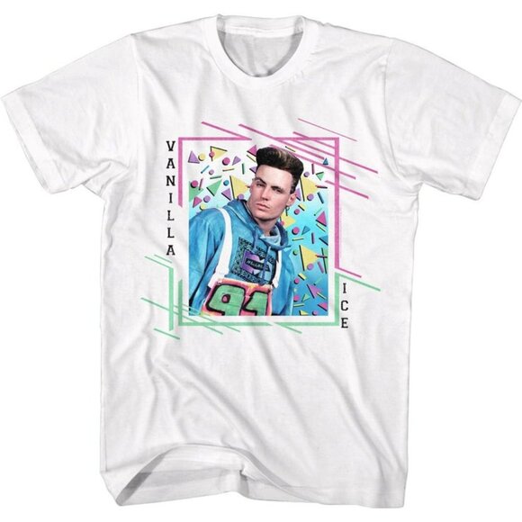 Vanilla Ice Retro Triangles Graphic Music Fan Gift T-Shirt 90s Style 05 - Picture 1 of 5